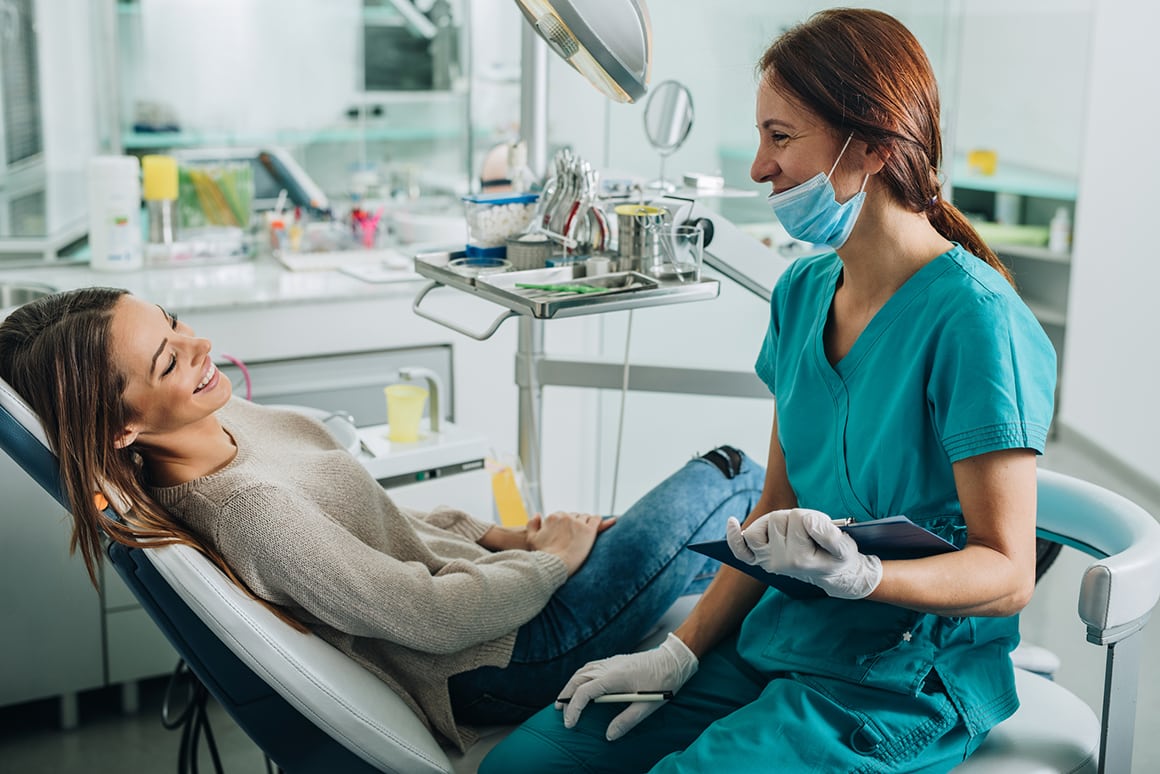 woman patient at the dentist